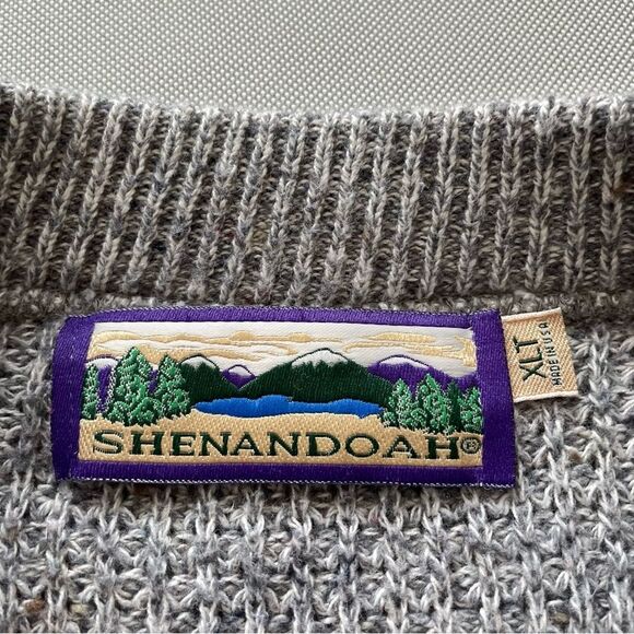 Shenandoah Grey Cable Knit Sweater Made in USA Men’s Size XLT - Picture 3 of 6